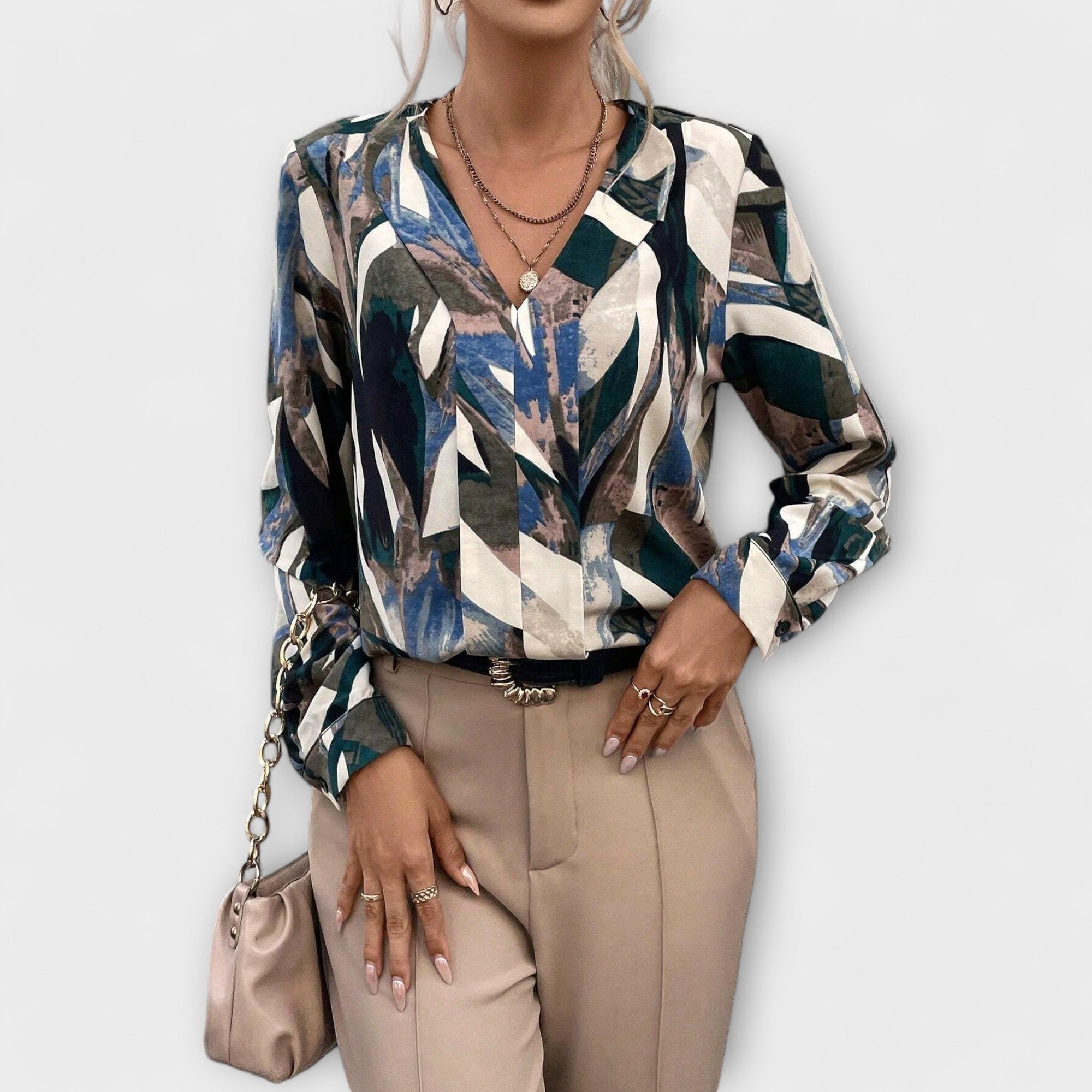 Amara™ | Chic Blouse with All-Over Print