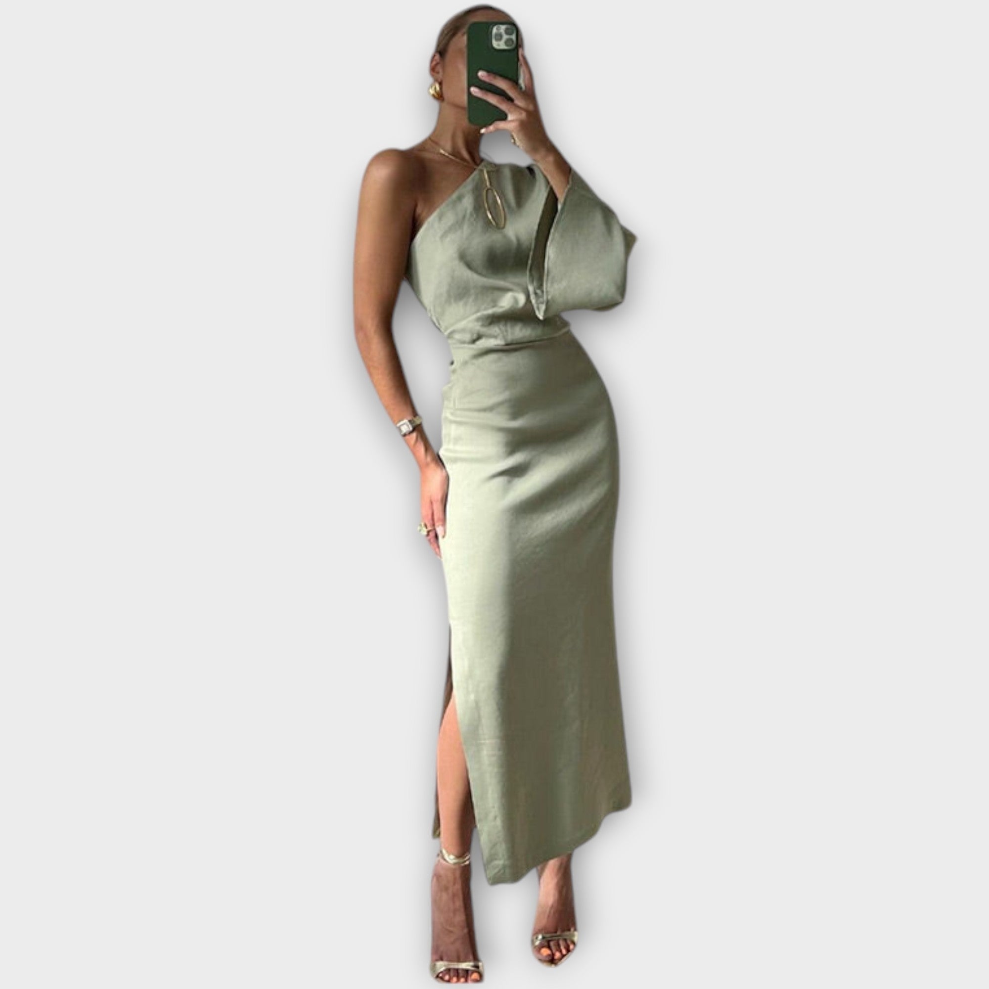 Amara™ | Asymmetrical Satin Dress