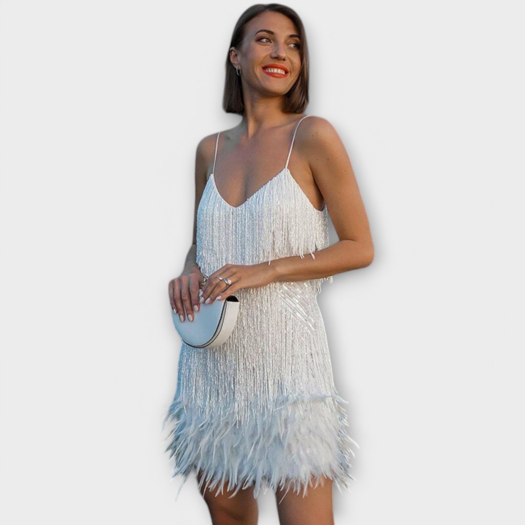 Amara™ | Sequin Feather Dress