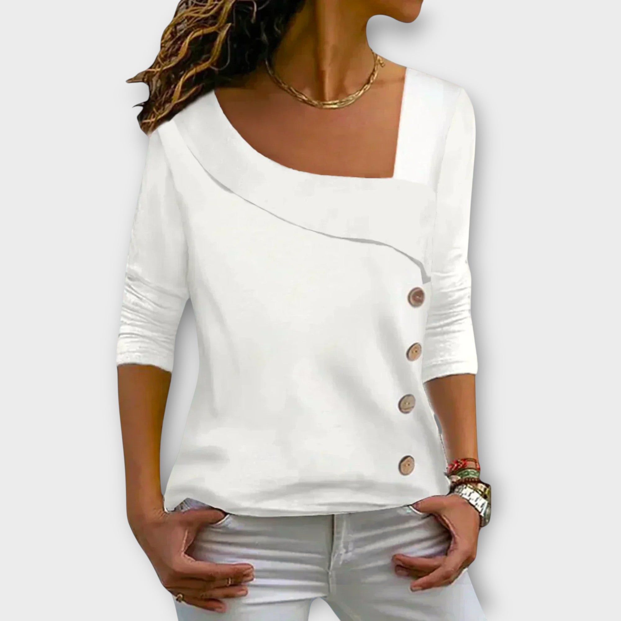Amara™ | Asymmetric Button Top
