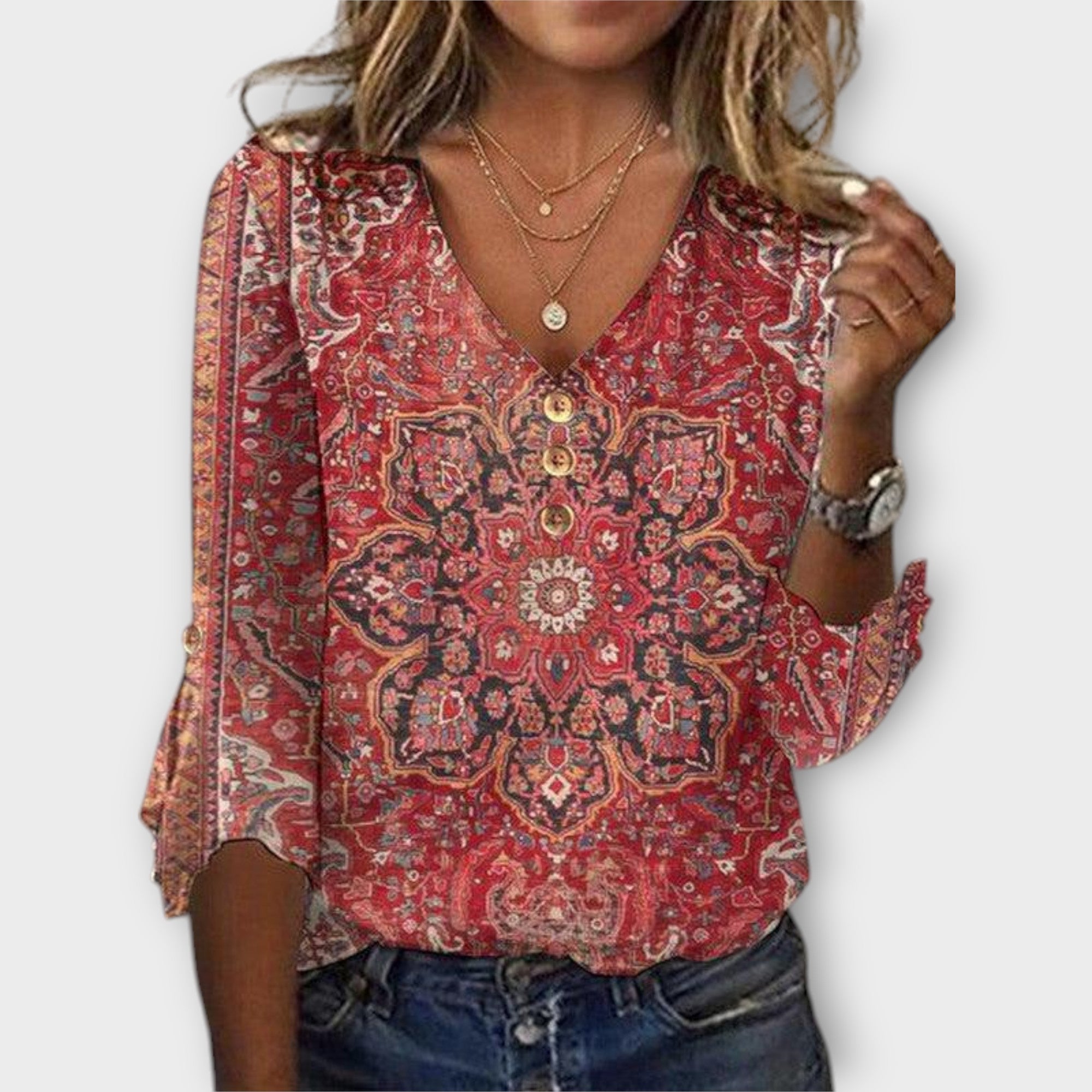 Amara™ | Blouse with Vintage Print